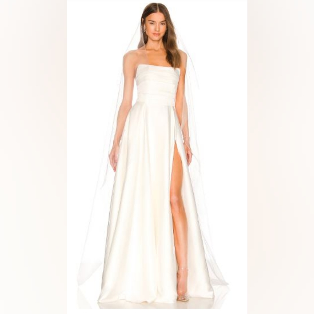 Heavy weight satin wedding gown